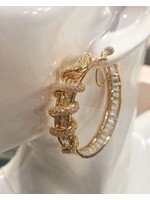 Cataleya jewels Geelgouden oorbellen met slang en zirkonia – 14 karaat | 25,6 gram
