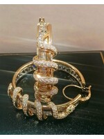 Cataleya jewels Geelgouden oorbellen met slang en zirkonia – 14 karaat | 25,6 gram