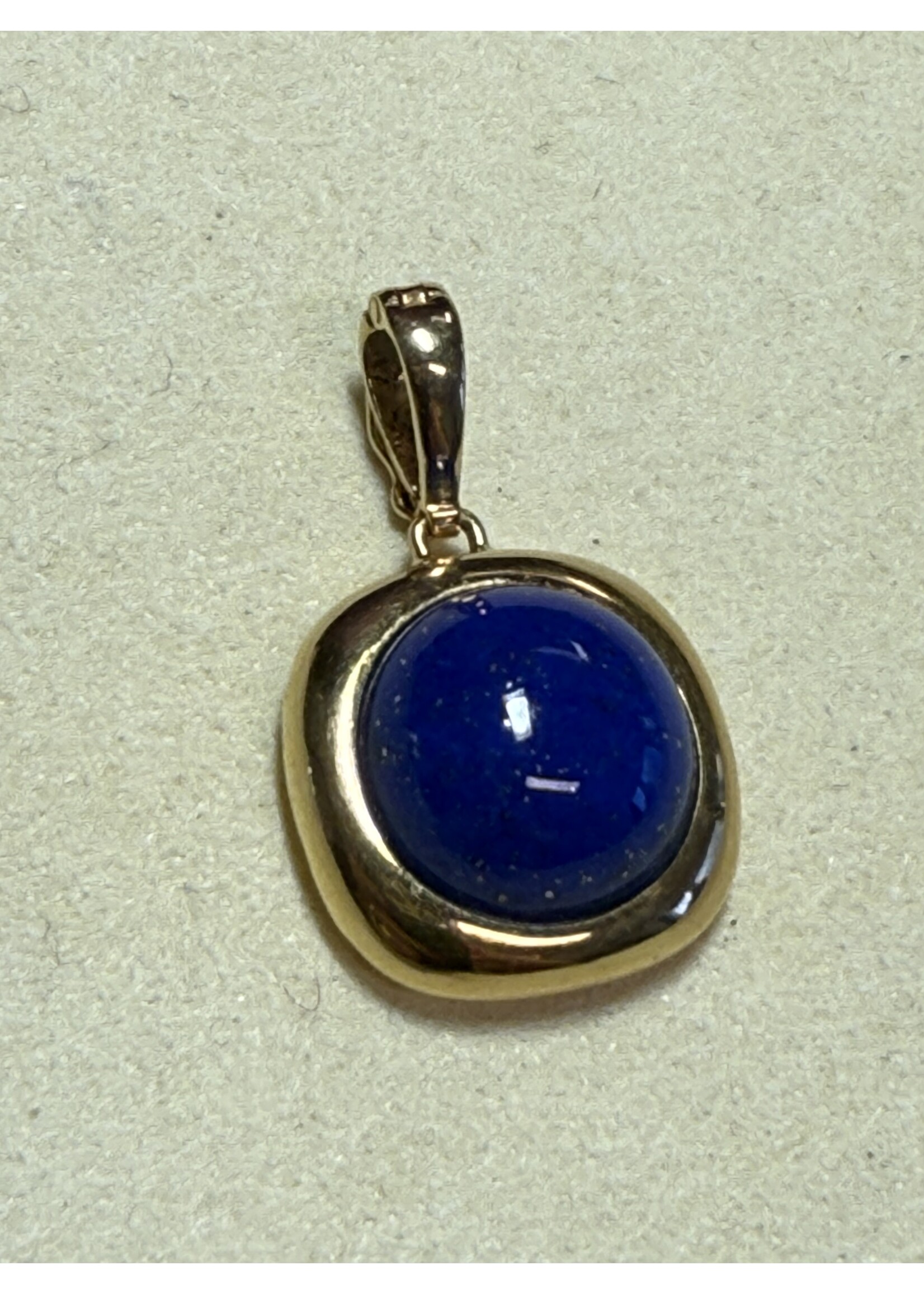 Vintage & Occasion Geelgouden hanger met clipsluiting met lapis lazuli