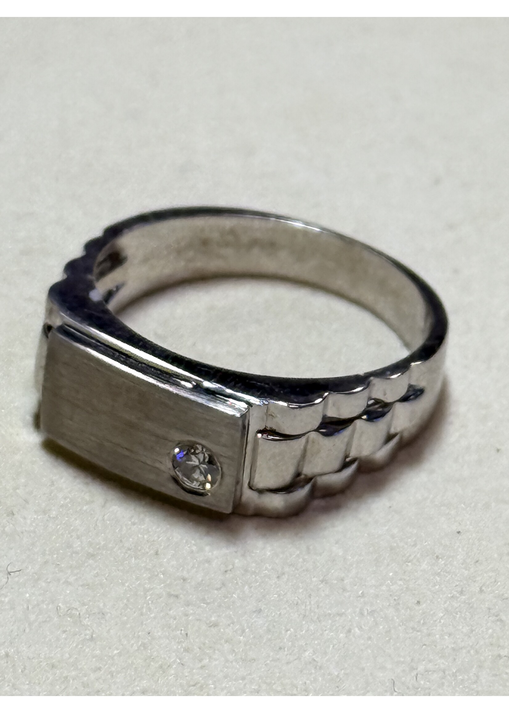 Witgouden 18k rolex ring met briljant - maat 19