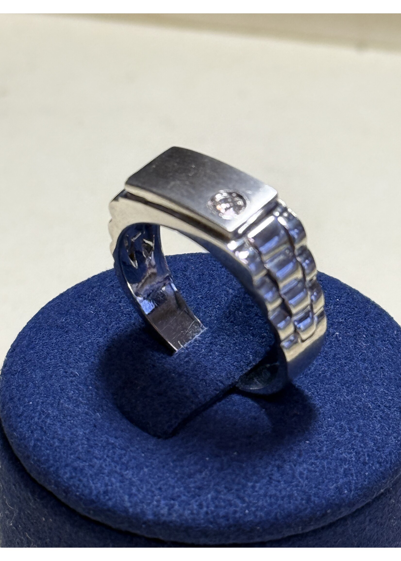 Witgouden 18k rolex ring met briljant - maat 19