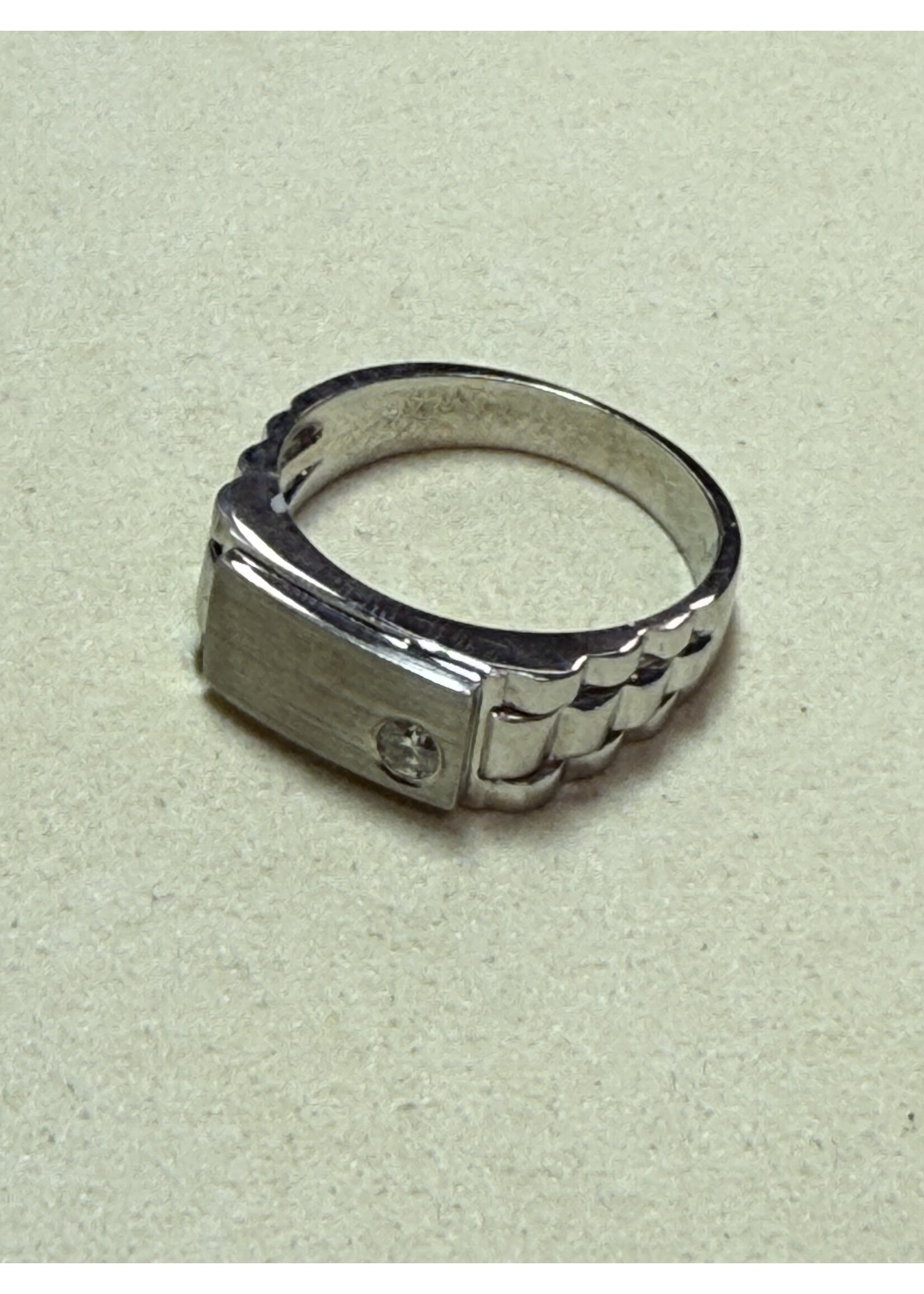 Witgouden 18k rolex ring met briljant - maat 19