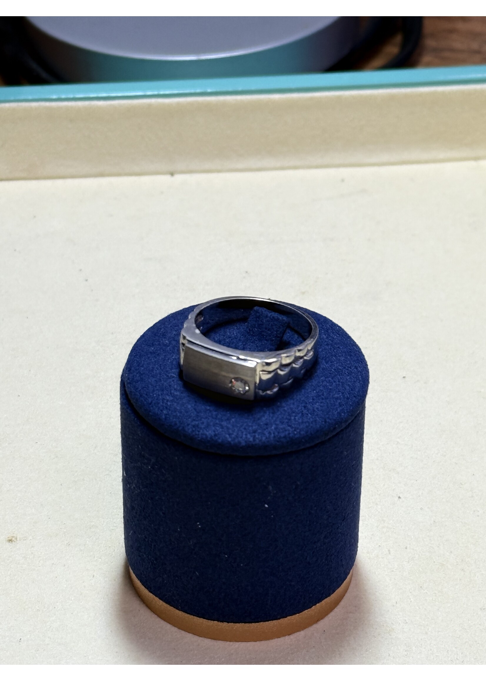 Witgouden 18k rolex ring met briljant - maat 19