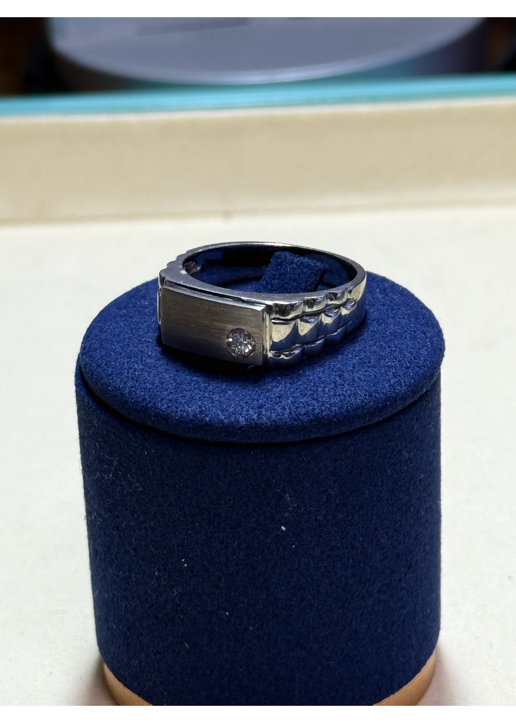 Witgouden 18k rolex ring met briljant - maat 19