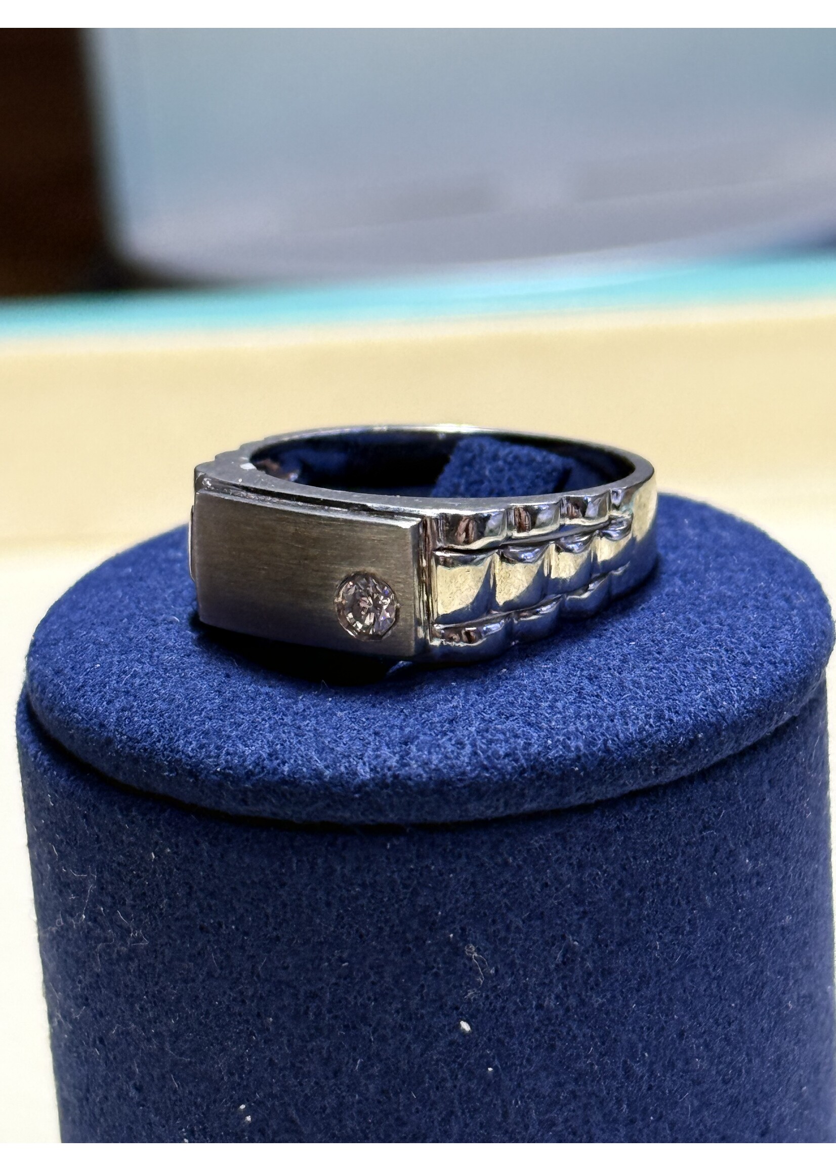Witgouden 18k rolex ring met briljant - maat 19