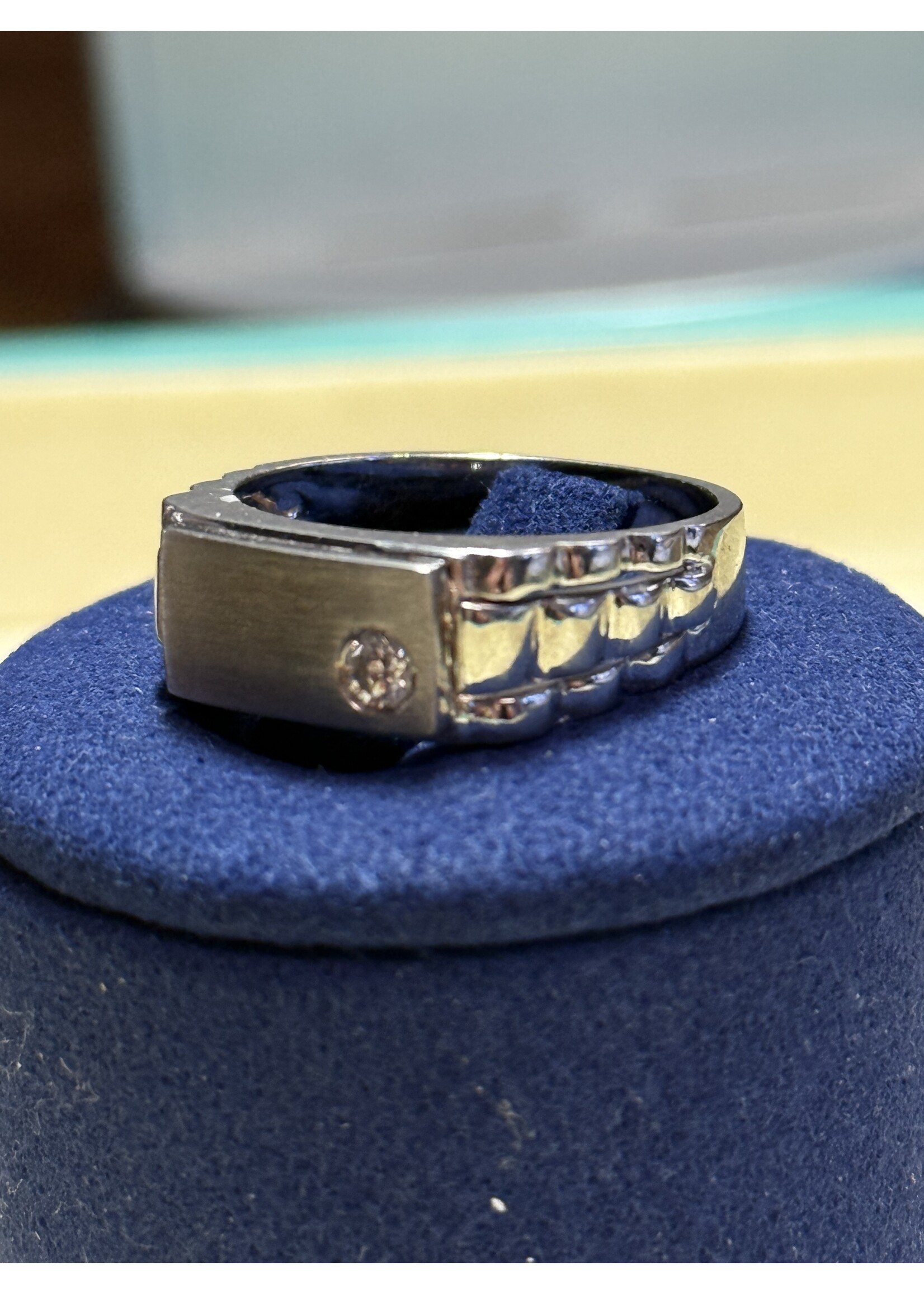 Witgouden 18k rolex ring met briljant - maat 19