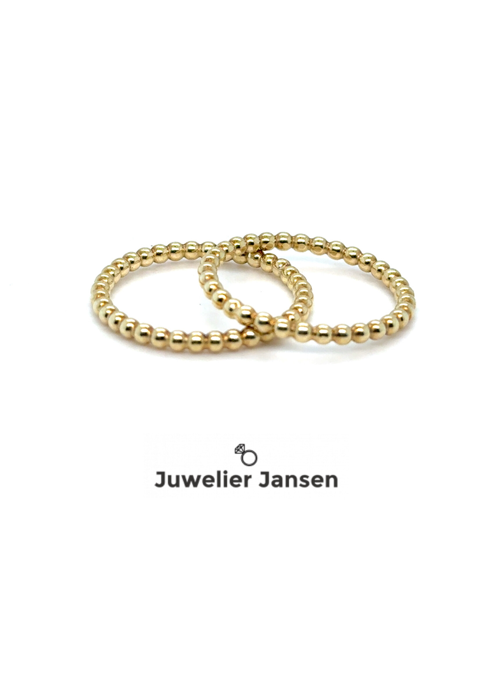 Vintage & Occasion Set geelgouden bollentjes ringen - maat 18