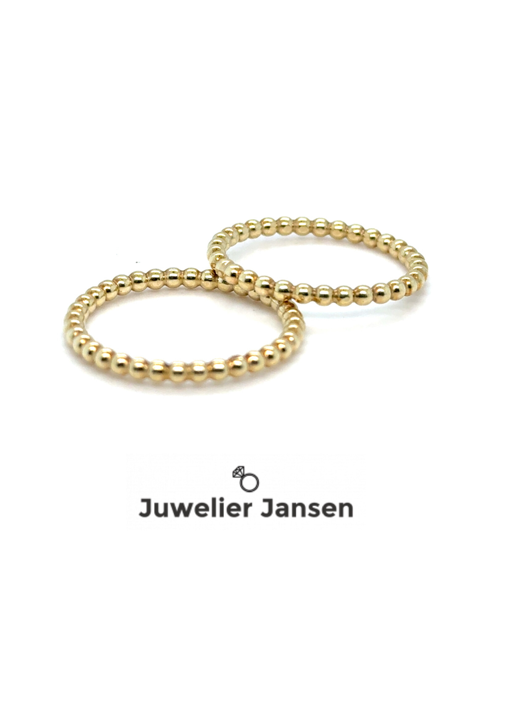 Vintage & Occasion Set geelgouden bollentjes ringen - maat 18