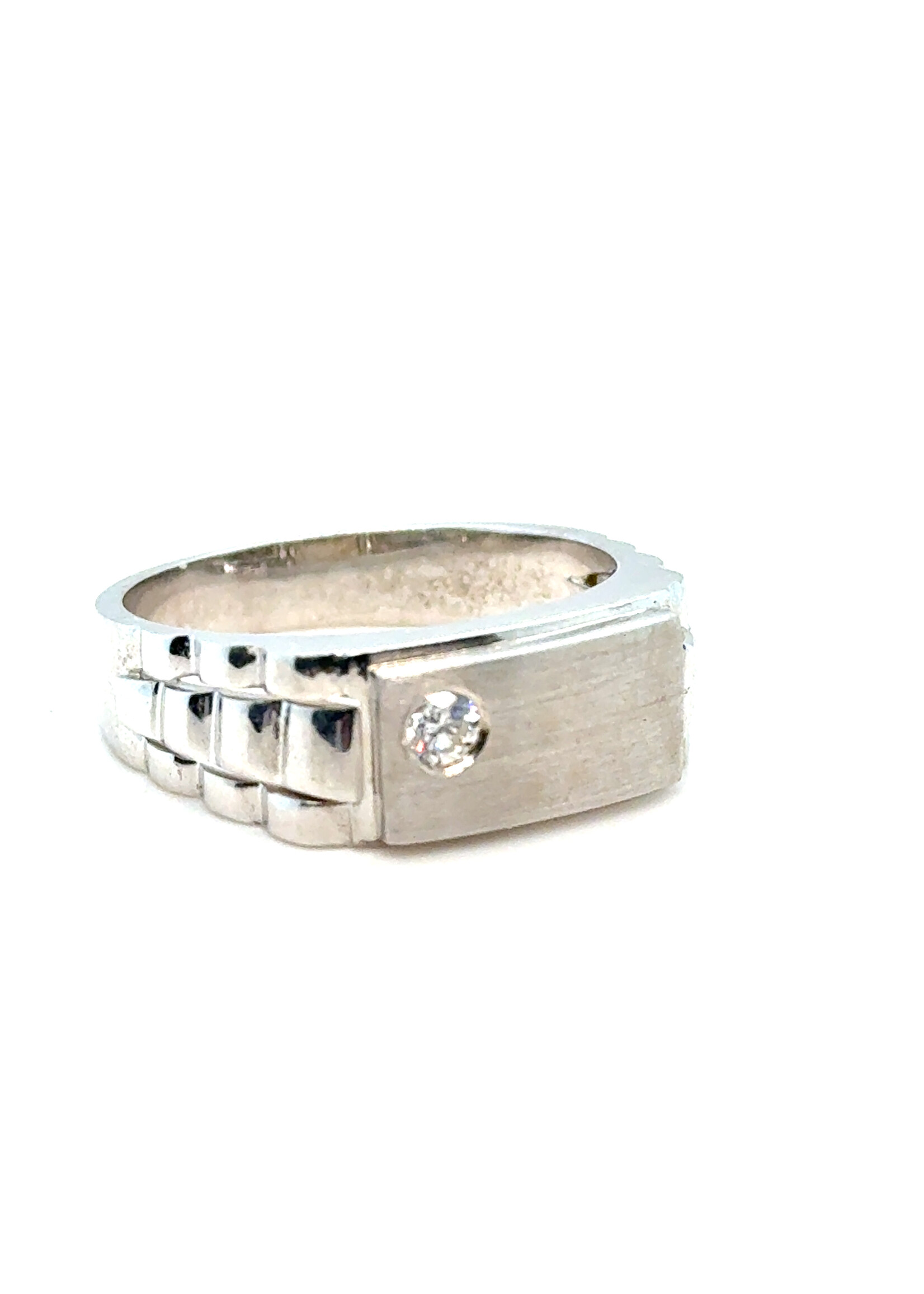 Witgouden 18k rolex ring met briljant - maat 19