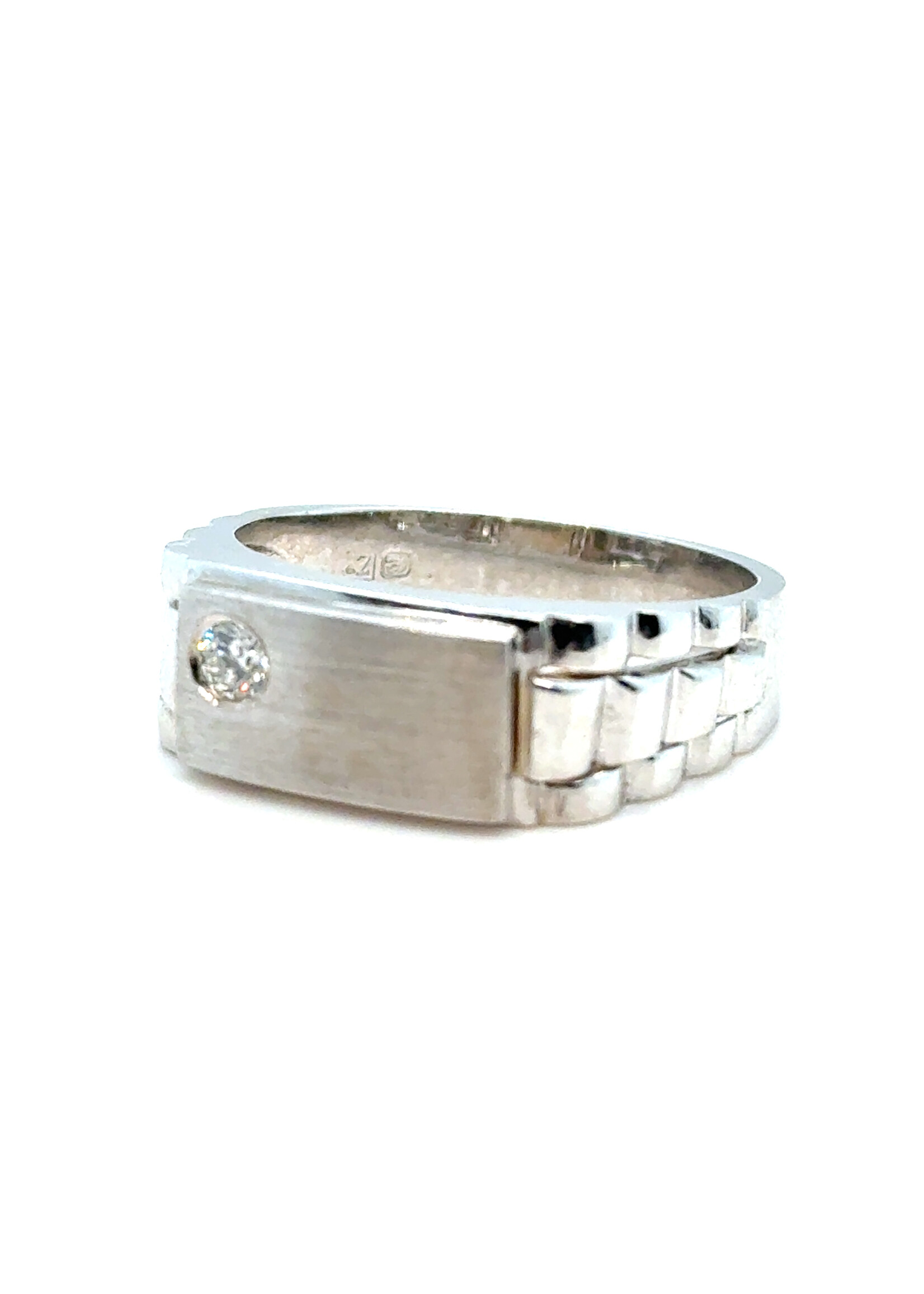 Witgouden 18k rolex ring met briljant - maat 19