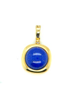 Vintage & Occasion Geelgouden hanger met clipsluiting met lapis lazuli