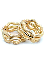 Vintage & Occasion Geelgouden oorbellen 14k breed model