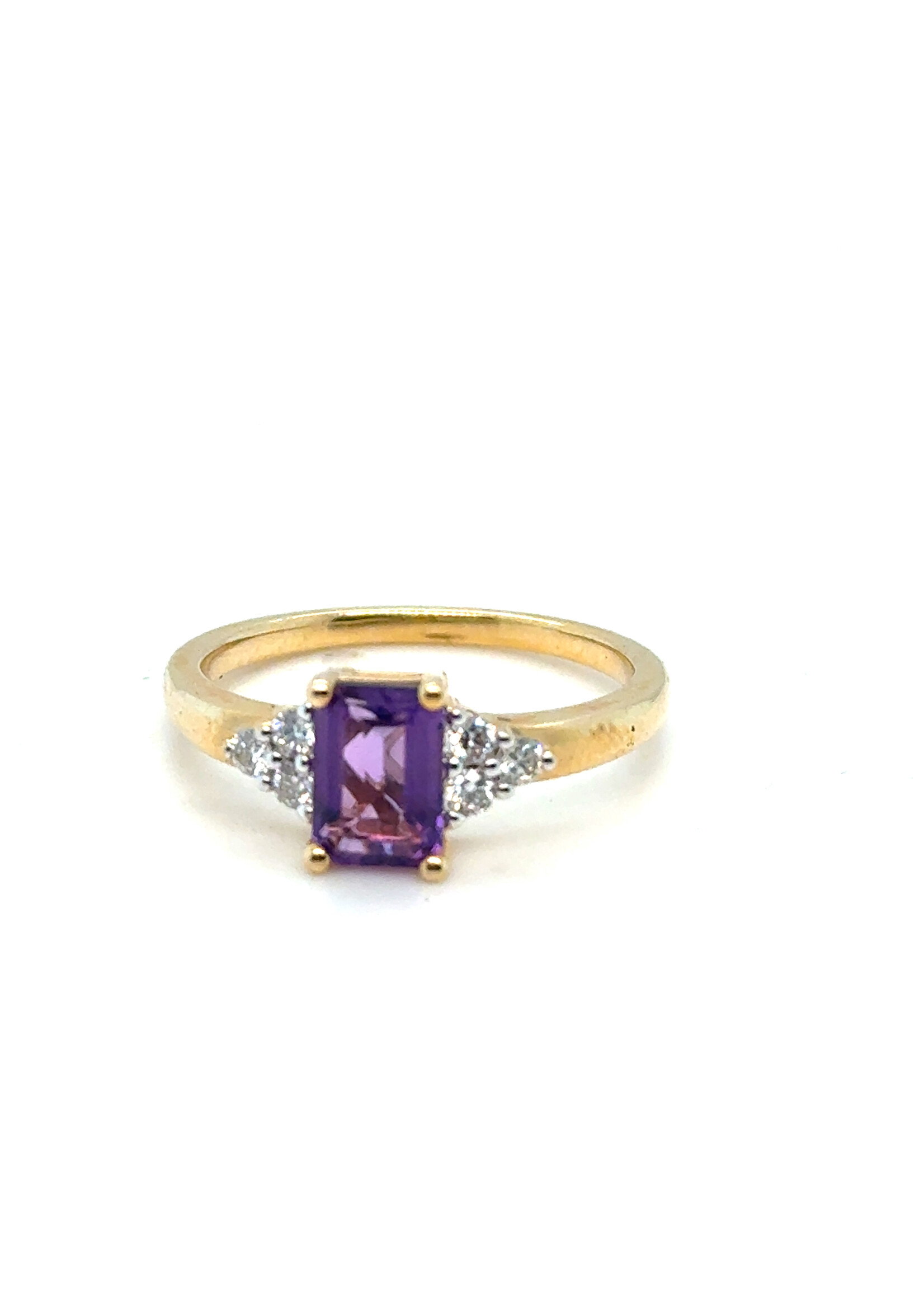 Vintage & Occasion Geelgouden ring met amethist  - maat 17
