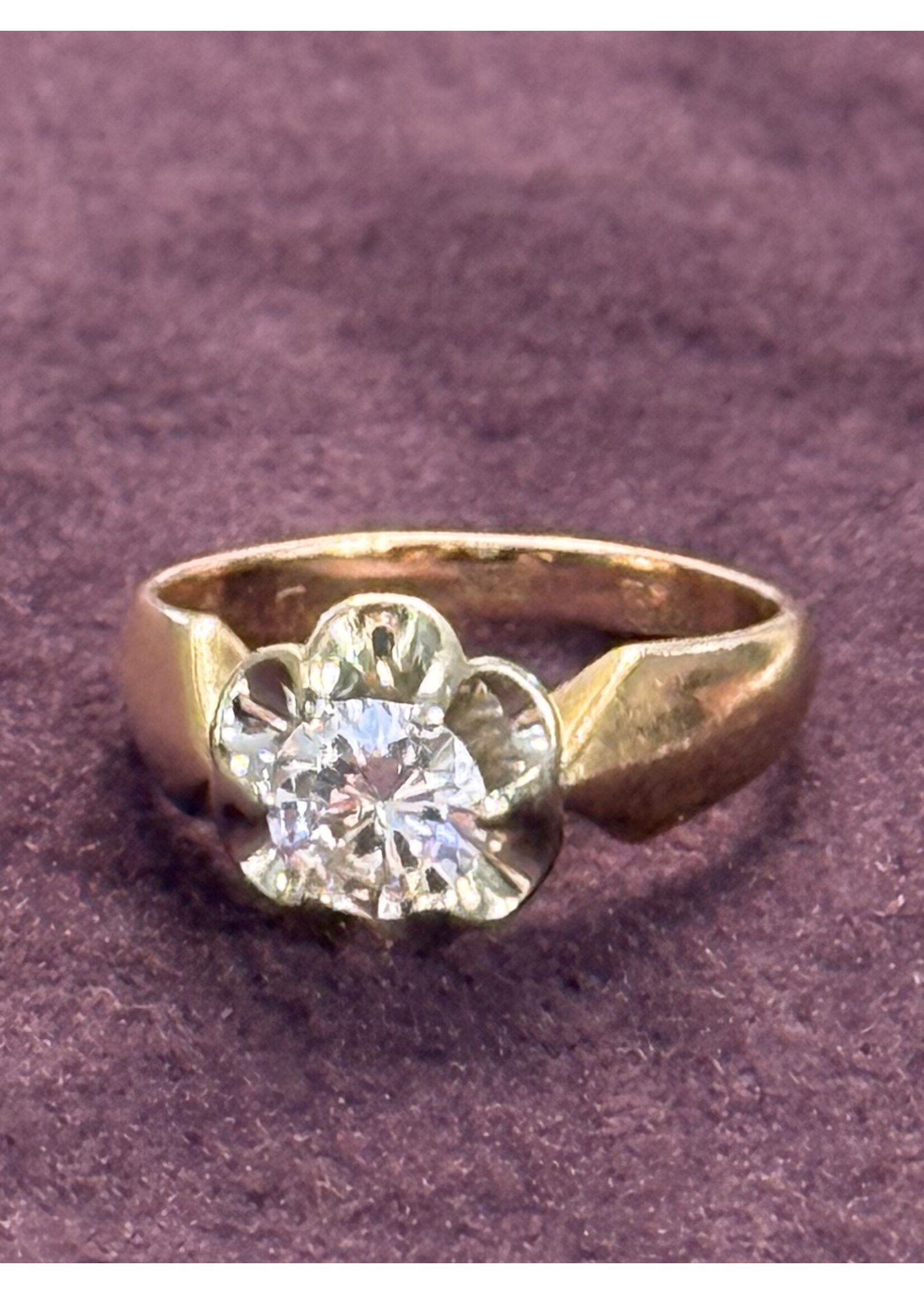 Vintage & Occasion Vintage ring met briljant met roze gouden kast - 17