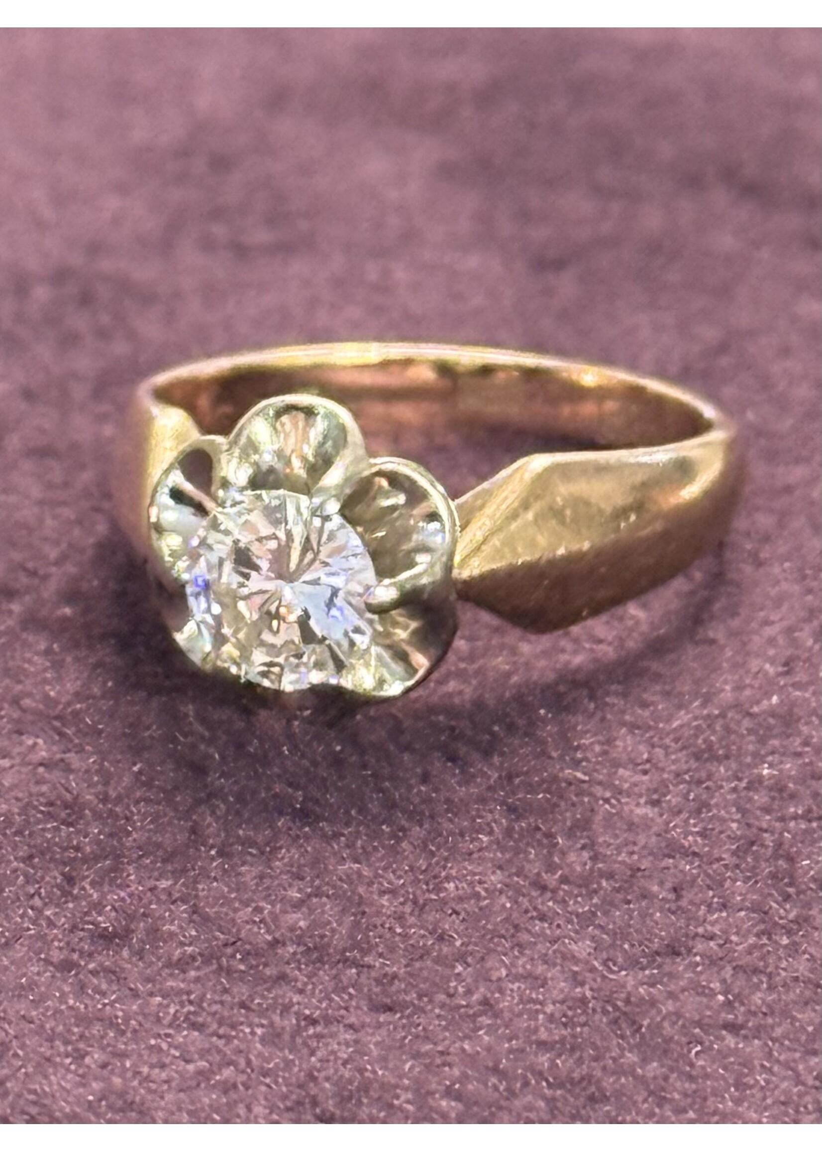 Vintage & Occasion Vintage ring met briljant met roze gouden kast - 17