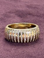 Vintage & Occasion Geelgouden 14 k ring met briljant diamant geslepen  - maat 18