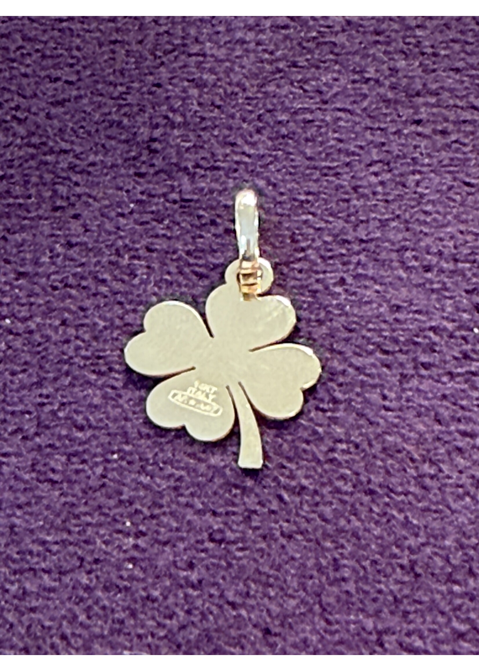 Cataleya jewels Geelgouden 14 k klaver hanger groot