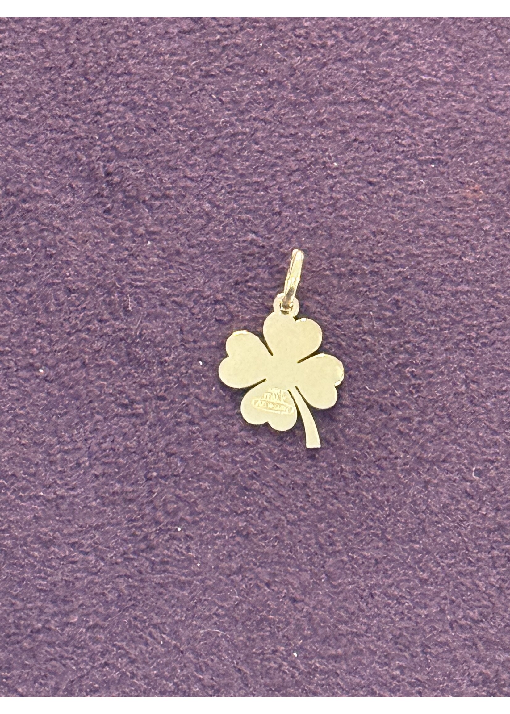 Cataleya jewels Geelgouden 14 k  hanger klaver