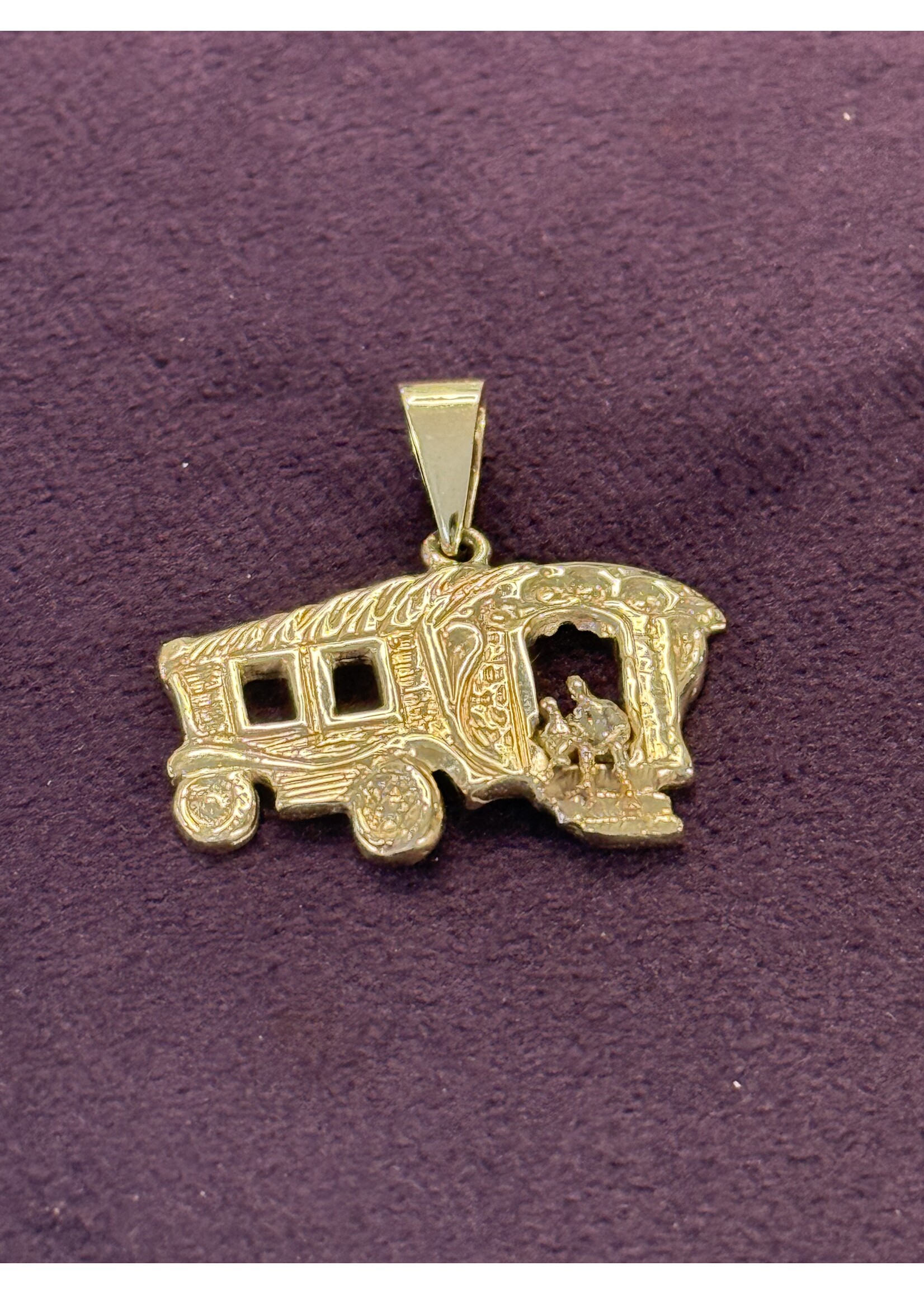 Cataleya jewels Geelgouden 14k  hanger woonwagen / rolleman