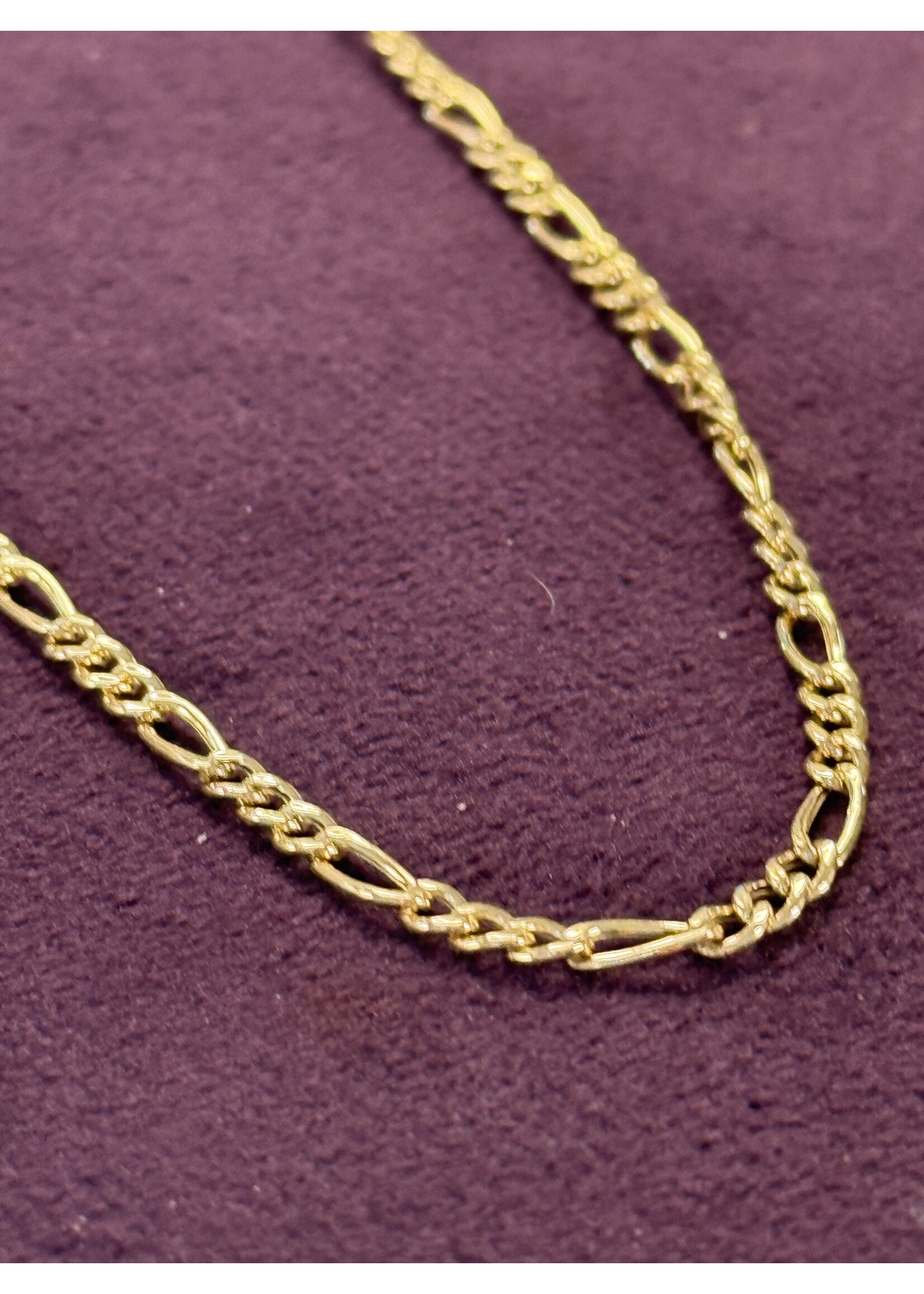 Cataleya jewels Geelgouden  18 k figaro schakelcollier 45 cm