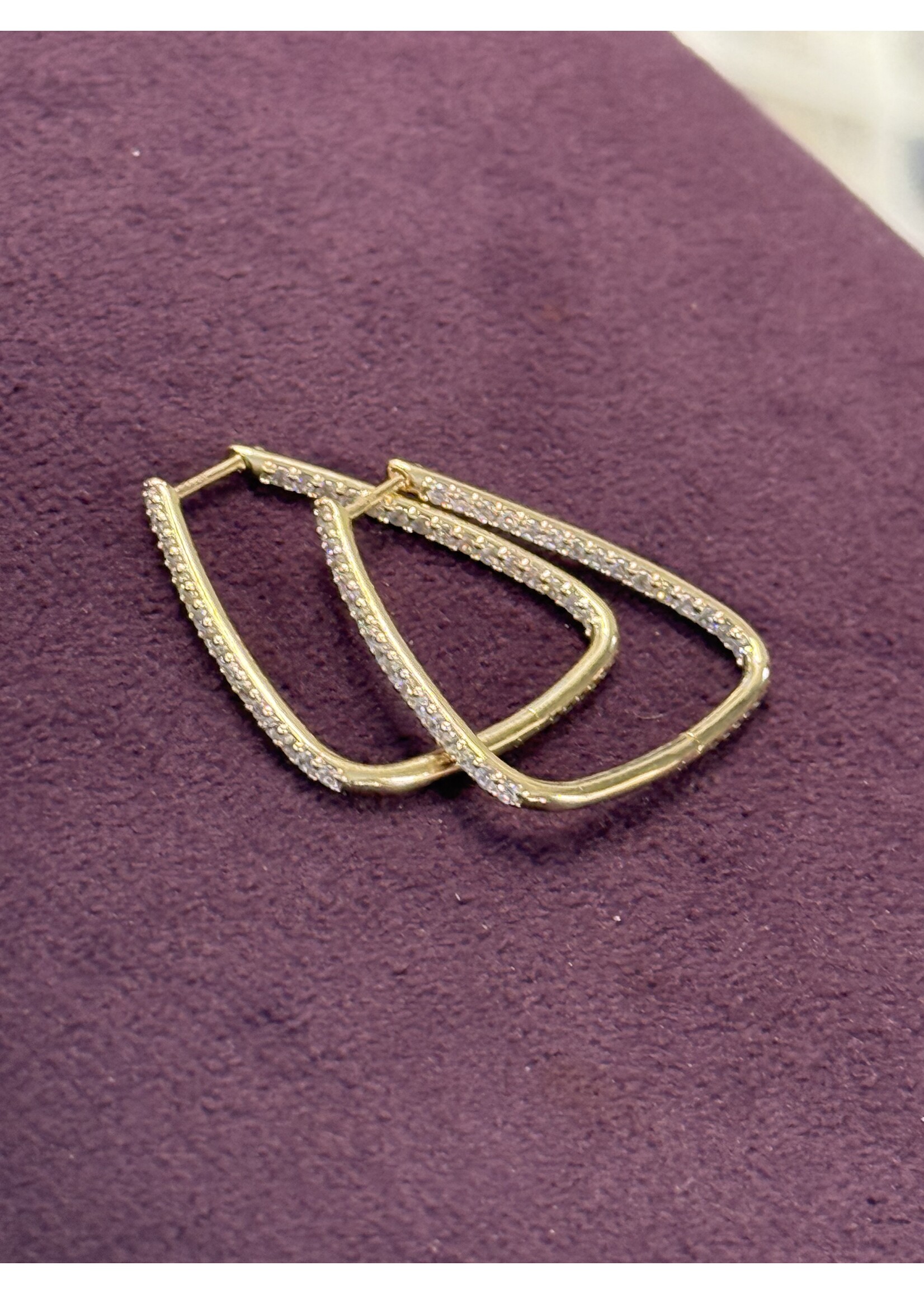 Cataleya jewels Geelgouden 14 karaat  oorhangers met zirkonia