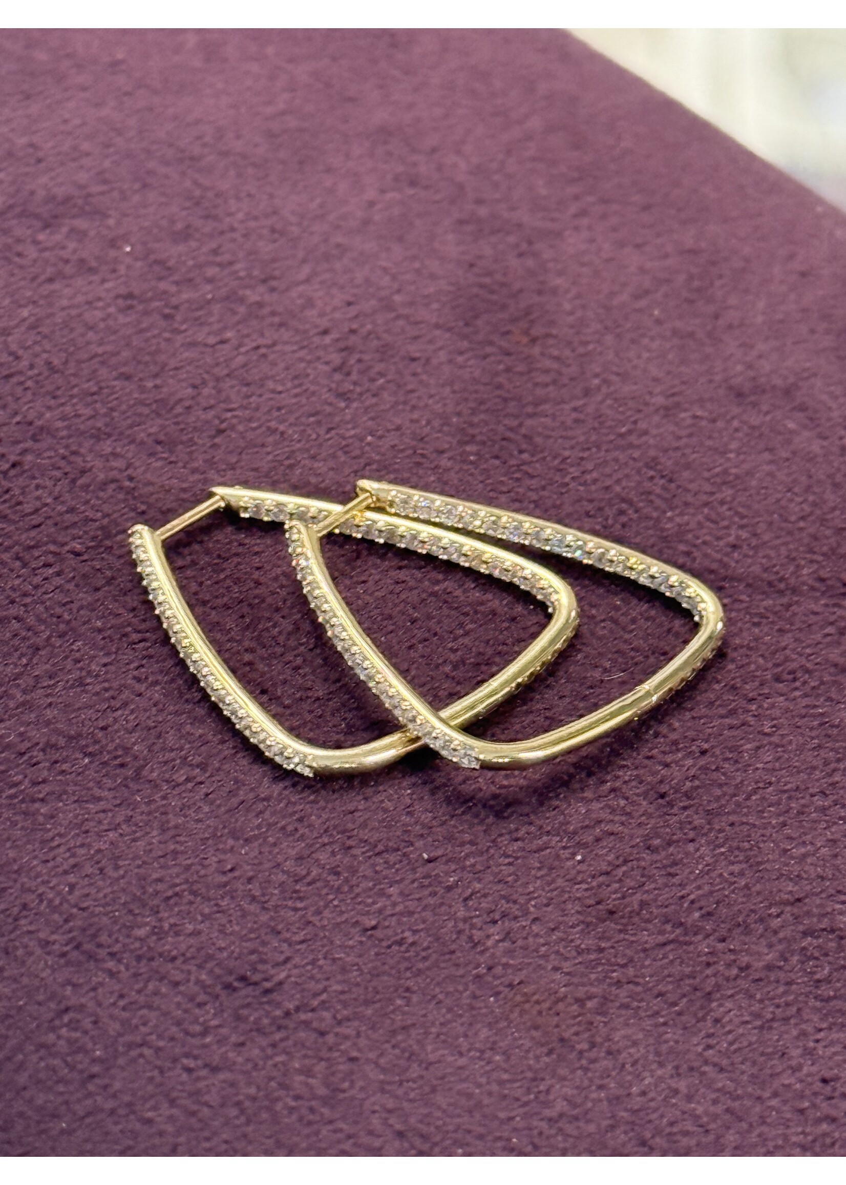 Cataleya jewels Geelgouden 14 karaat  oorhangers met zirkonia