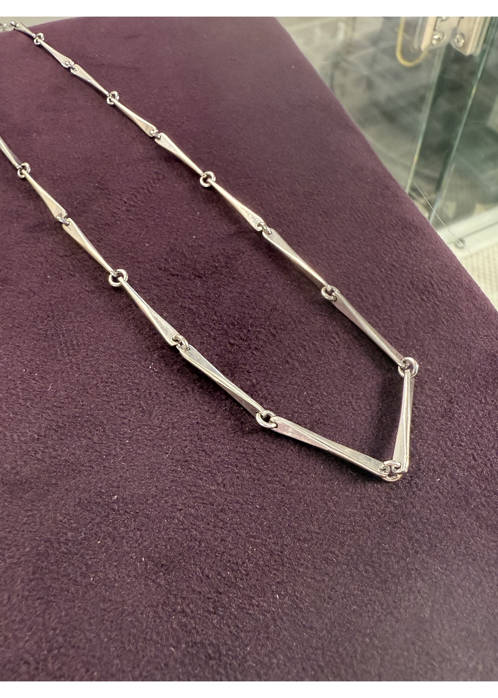 Vintage & Occasion Zilveren schakelcollier fantasie 90cm
