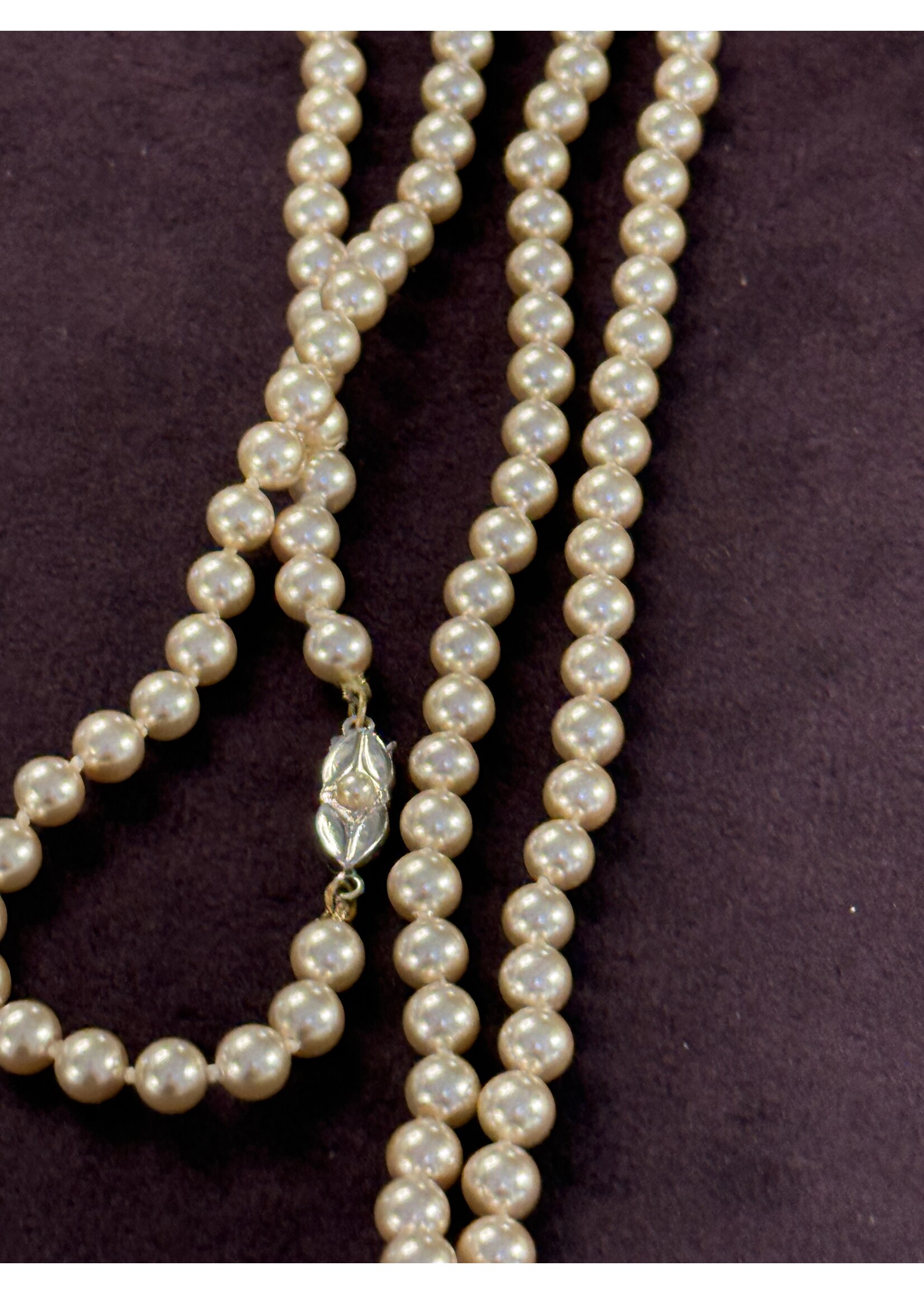 Vintage & Occasion Occasion parelcollier met slot onedel metaal