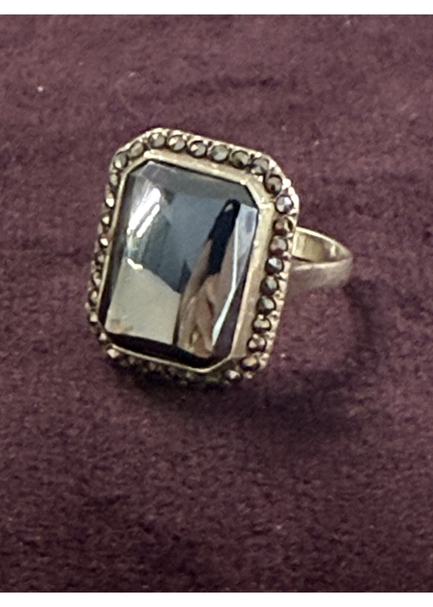 Vintage & Occasion Zilveren vintage ring met markasiet - maat 18