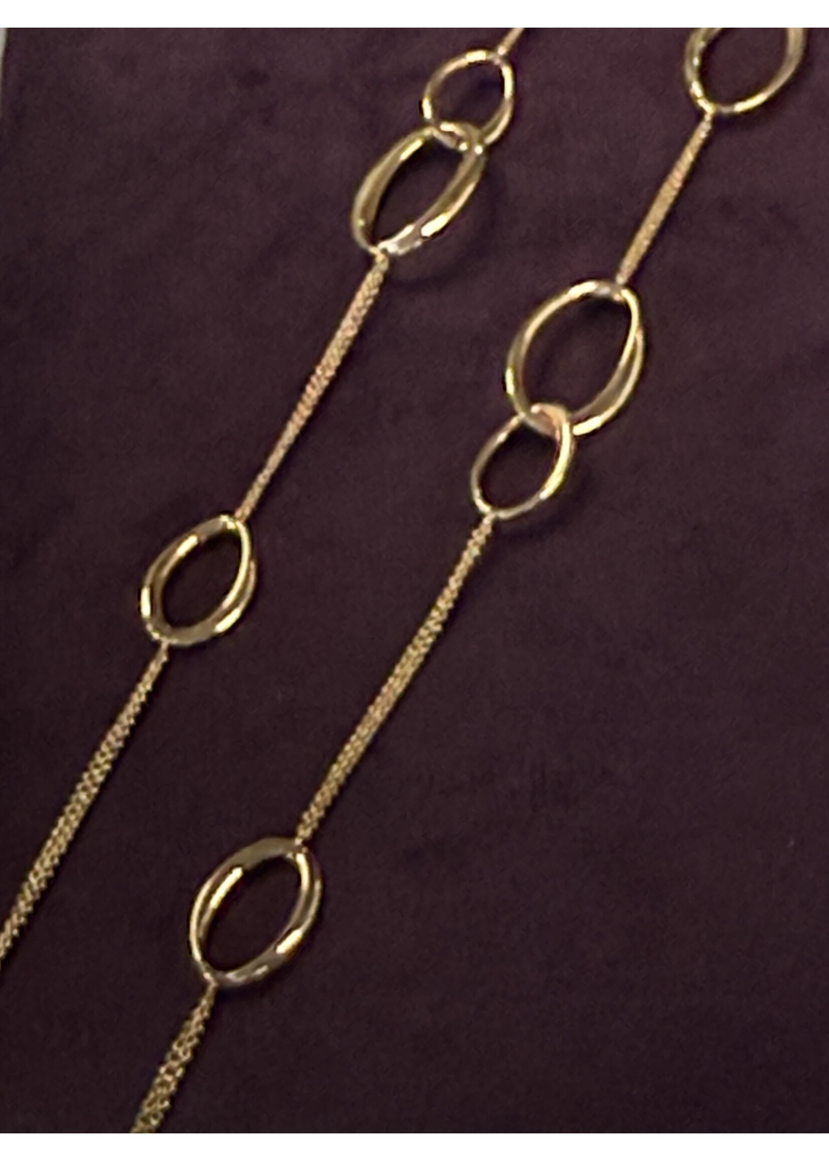 Vintage & Occasion Occasion rosegouden collier met grote schakels - lengte 90 cm