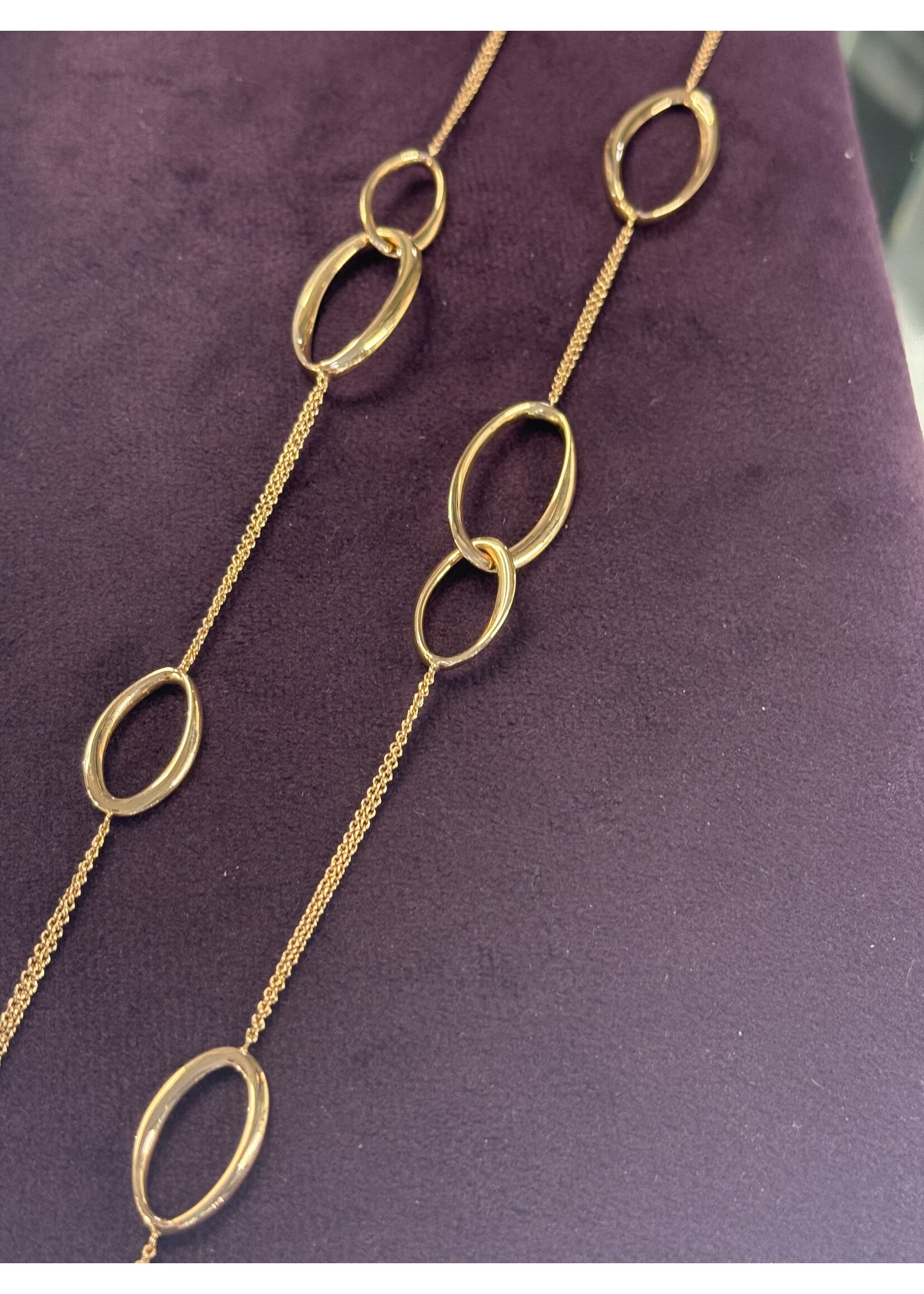 Vintage & Occasion Occasion rosegouden collier met grote schakels - lengte 90 cm