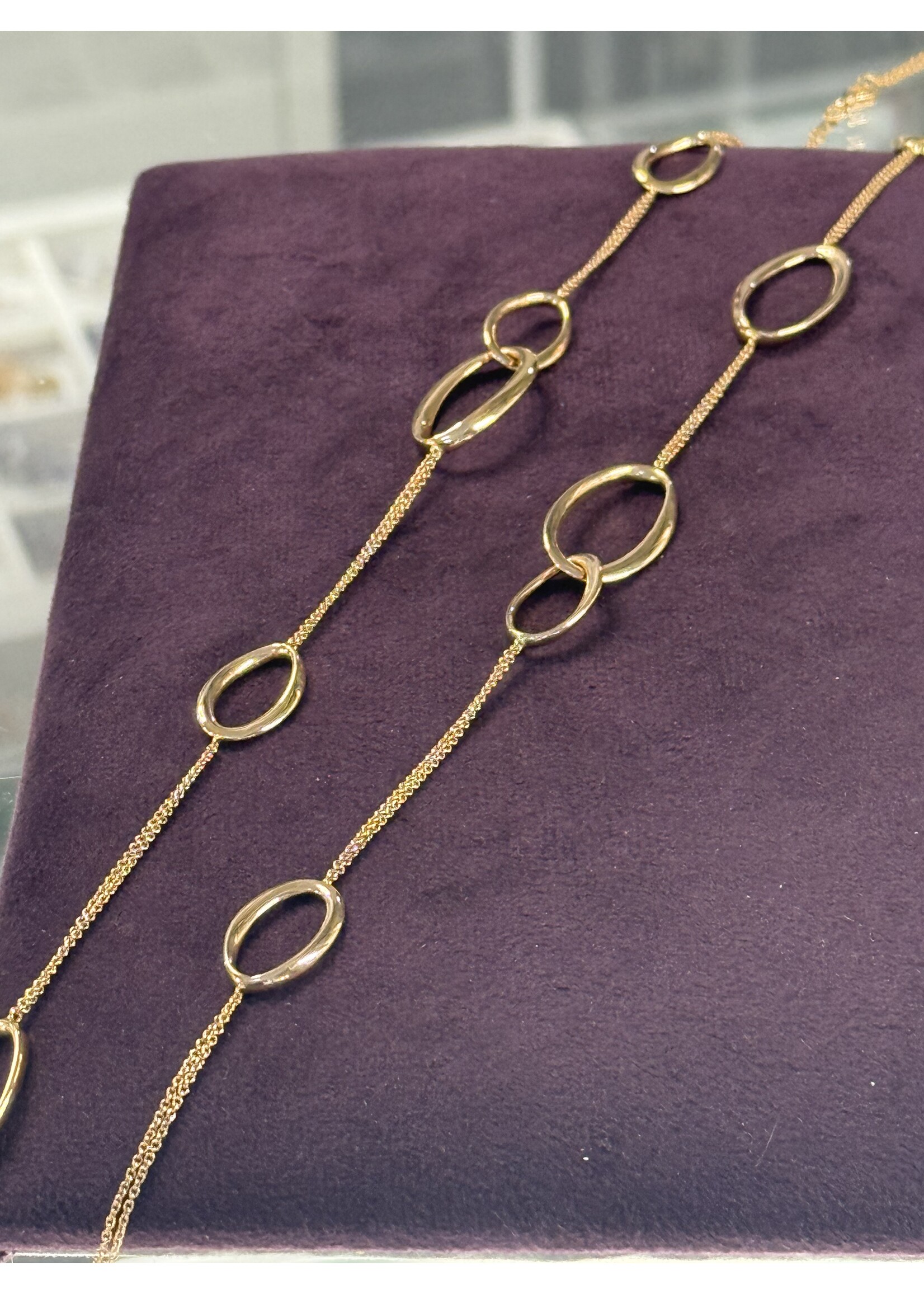 Vintage & Occasion Occasion rosegouden collier met grote schakels - lengte 90 cm