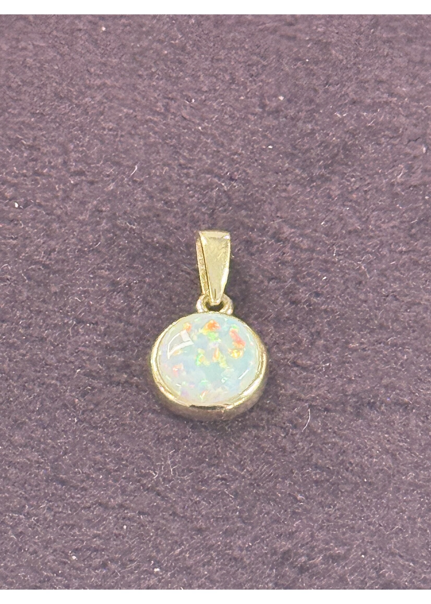 Cataleya jewels Gouden hanger met ronde opaal 14k