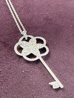 Vintage & Occasion Swarovski lange ketting met sleutel hanger