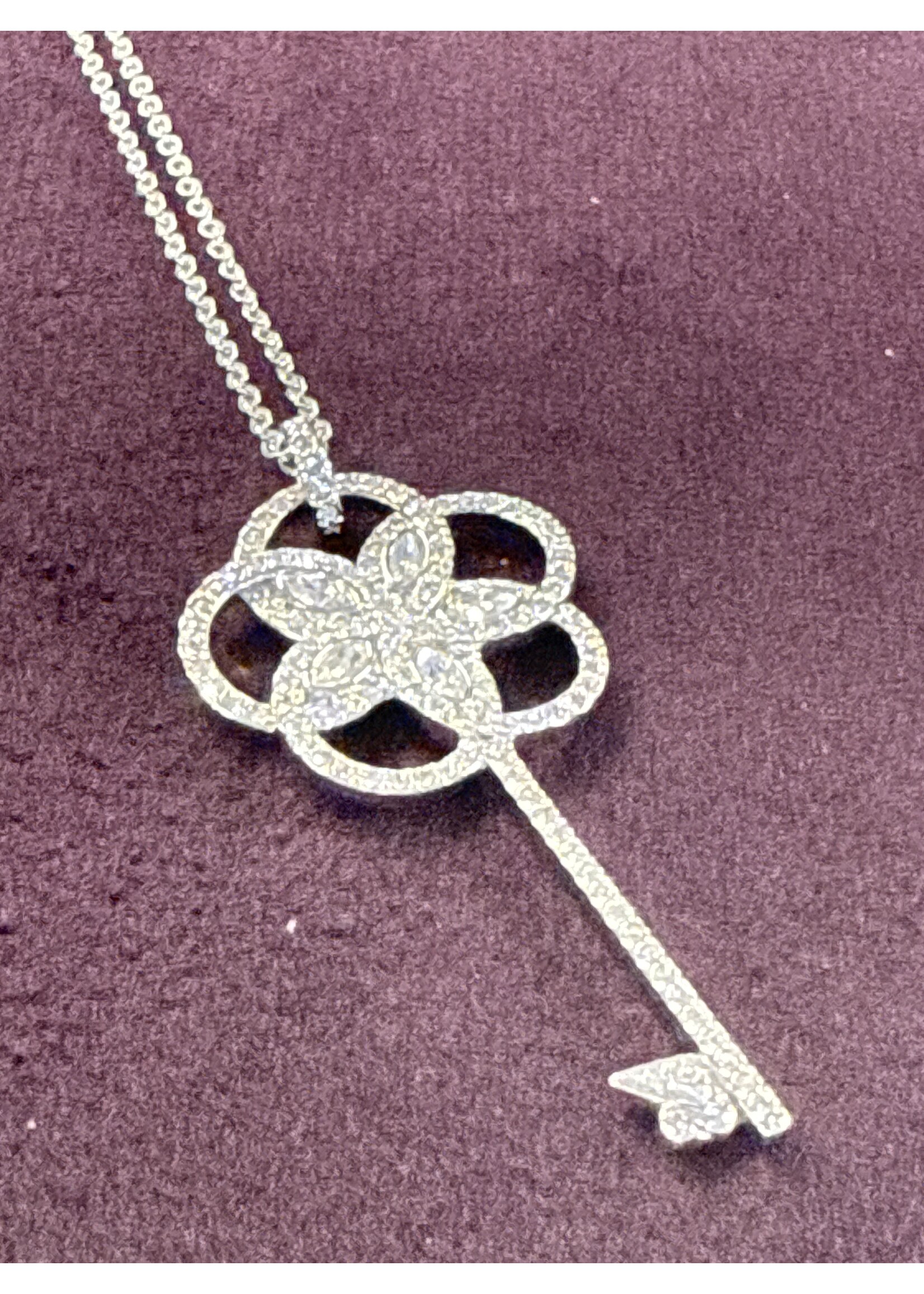 Vintage & Occasion Swarovski lange ketting met sleutel hanger