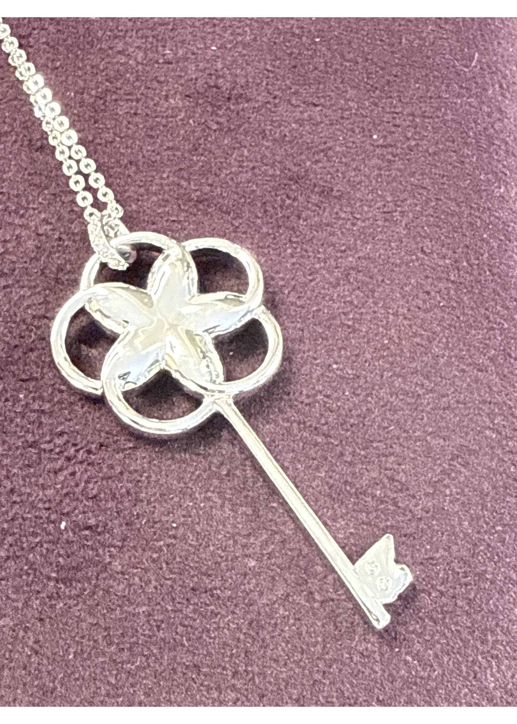Vintage & Occasion Swarovski lange ketting met sleutel hanger