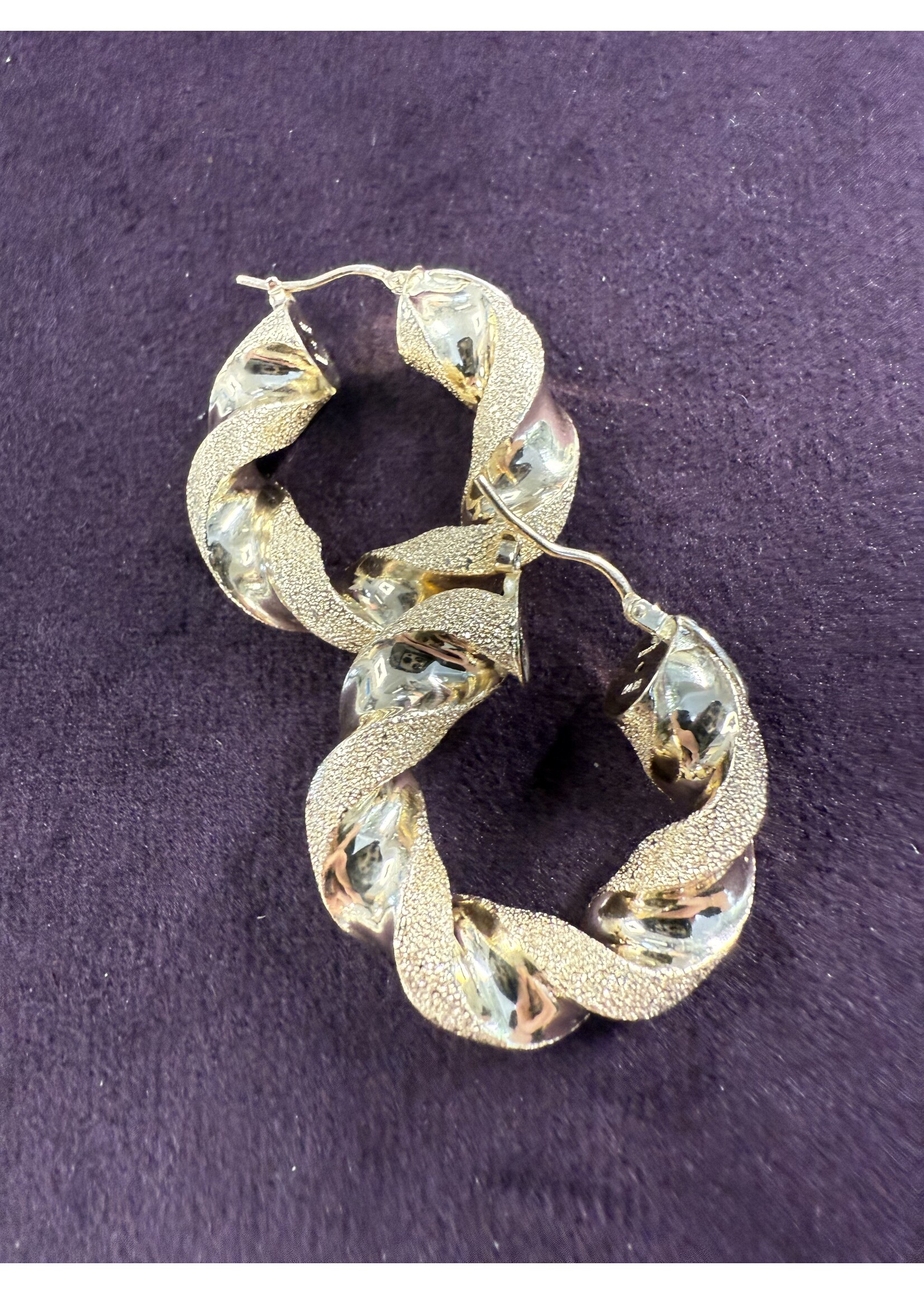 Cataleya jewels Geelgouden 14k  wokkel oorbellen breed 5.7 gram