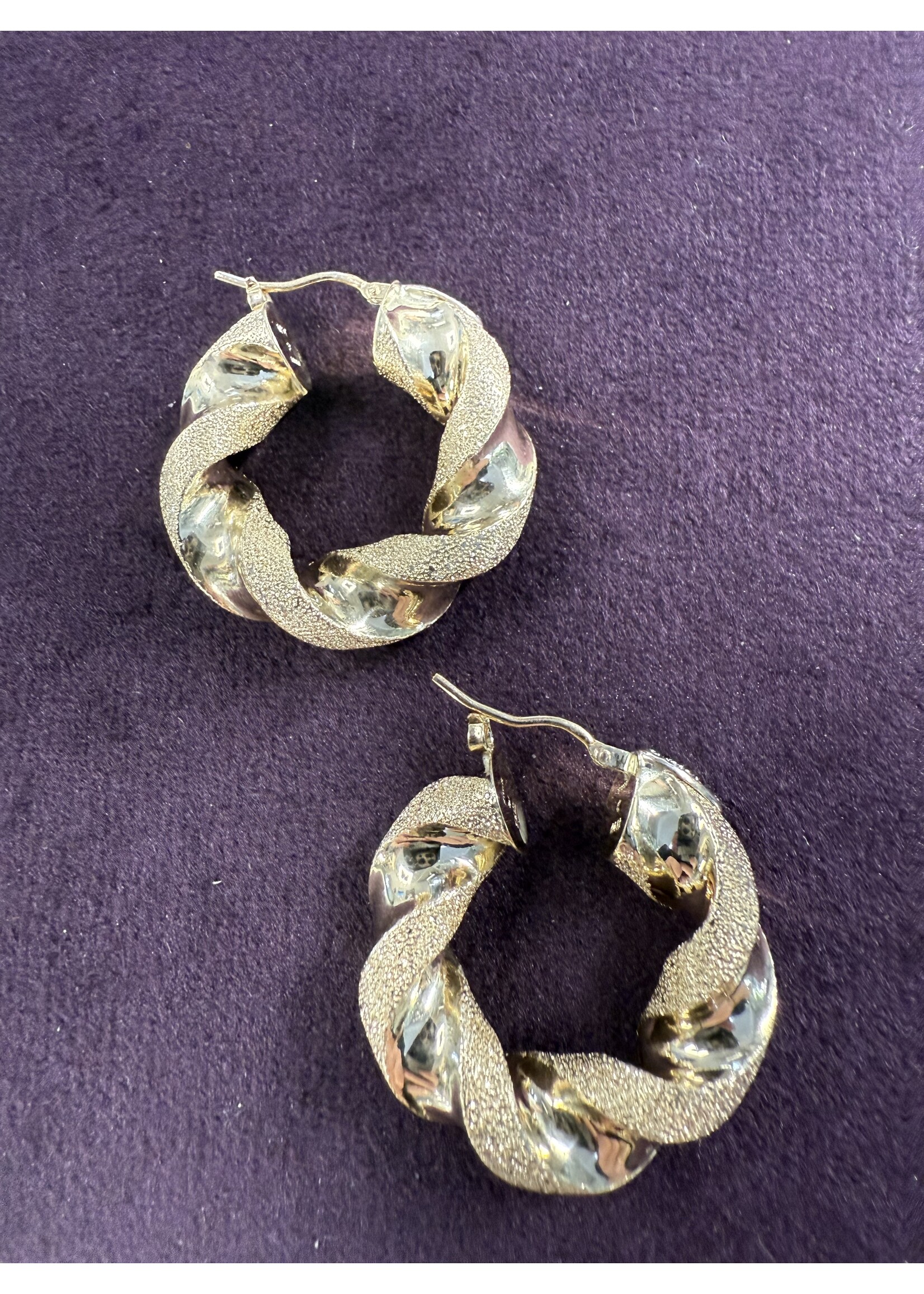 Cataleya jewels Geelgouden 14k  wokkel oorbellen breed 5.7 gram