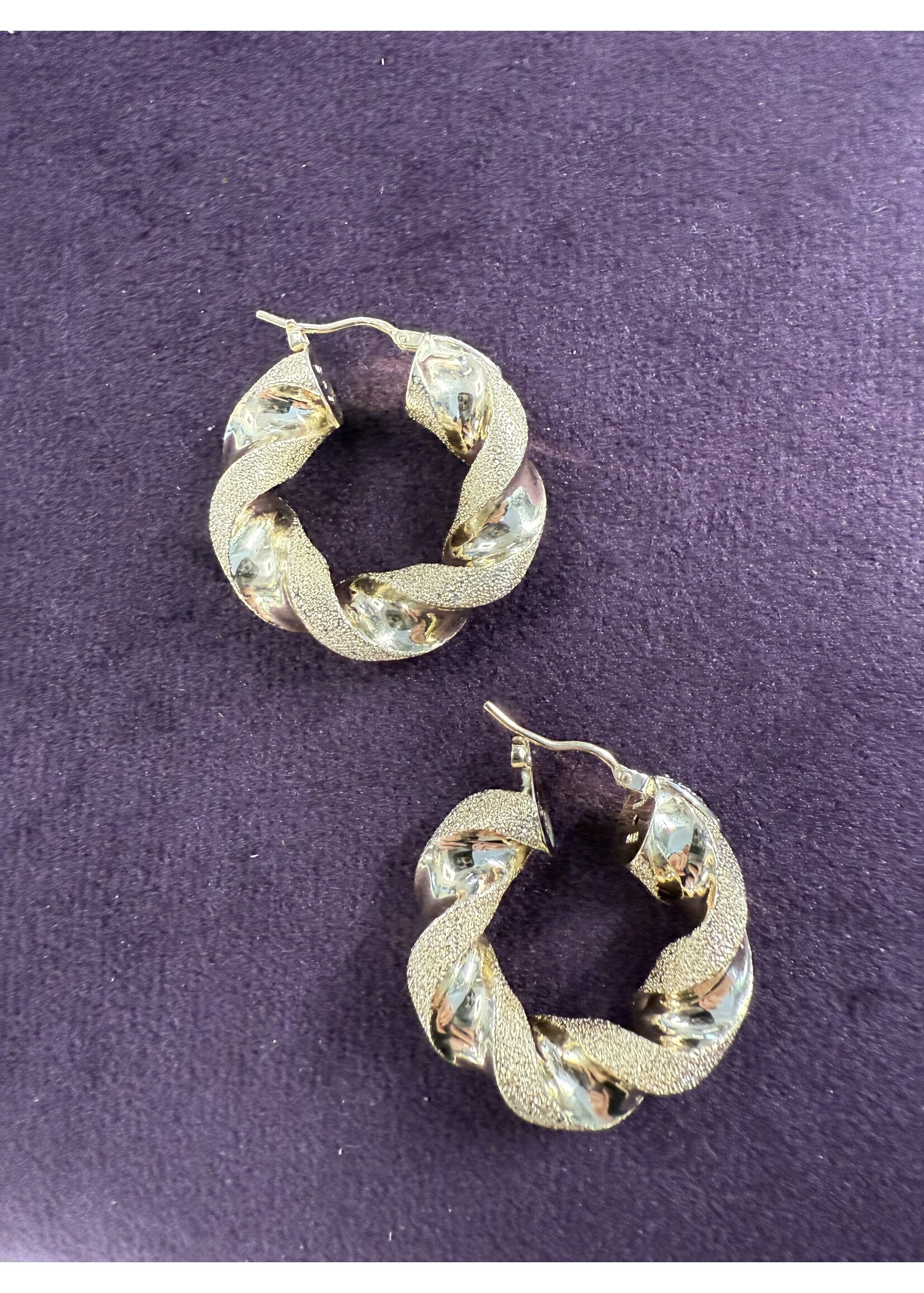 Cataleya jewels Geelgouden 14k  wokkel oorbellen breed 5.7 gram