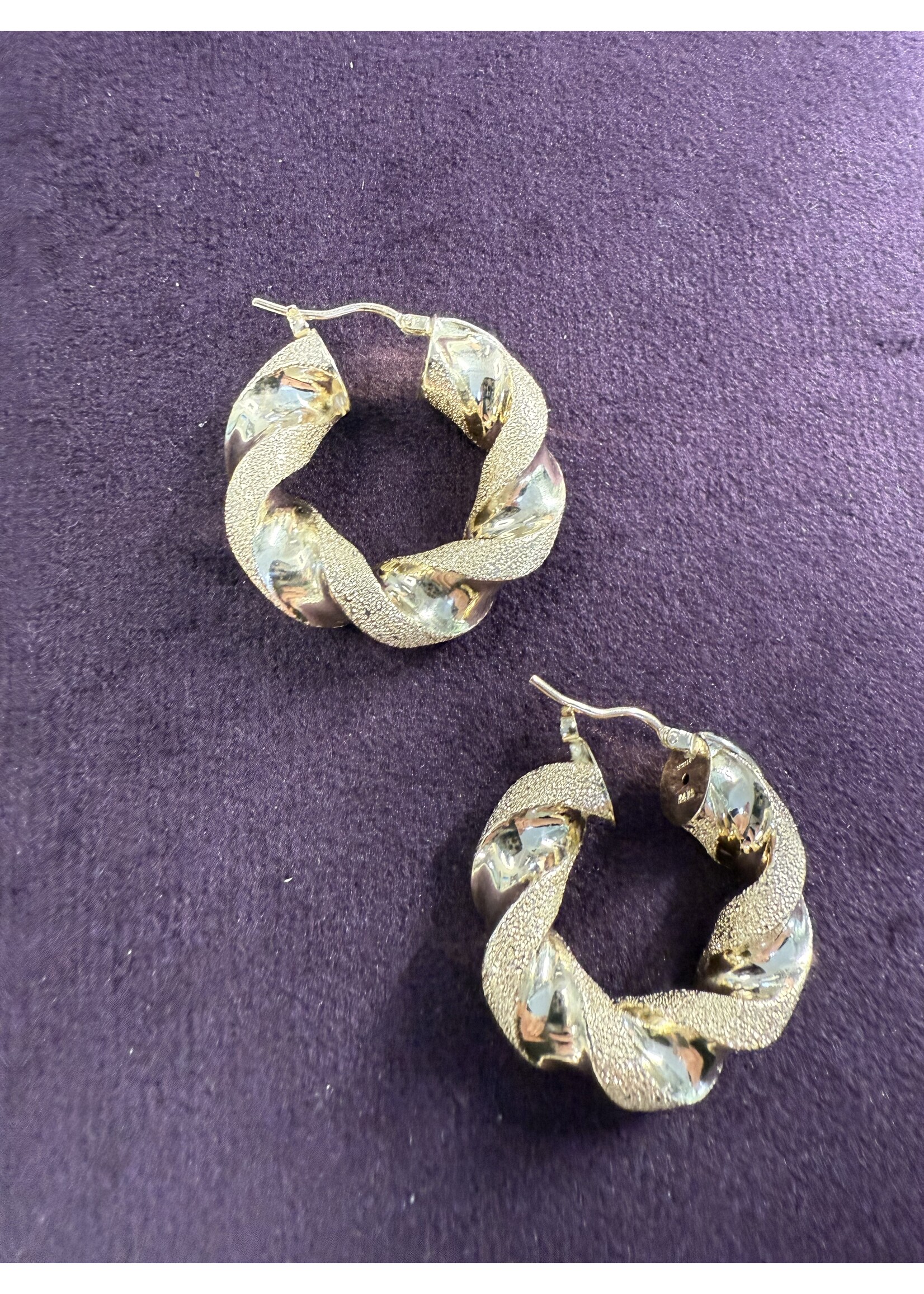 Cataleya jewels Geelgouden 14k  wokkel oorbellen breed 5.7 gram