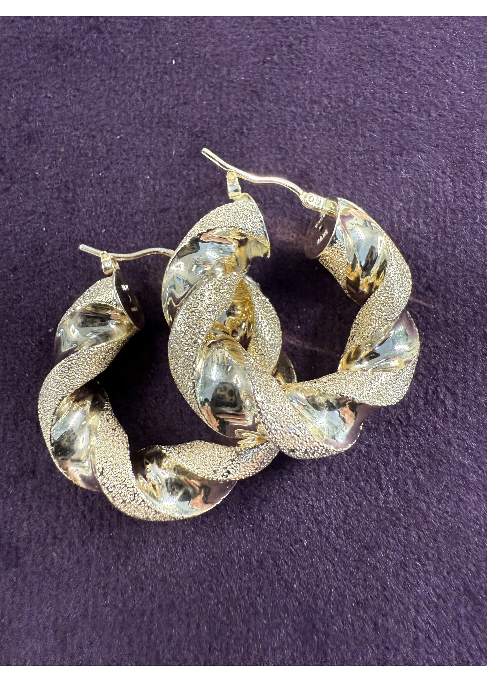 Cataleya jewels Geelgouden 14k  wokkel oorbellen breed 5.7 gram