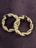 Cataleya jewels Geelgouden wokkel oorbellen – groot model – 14 karaat