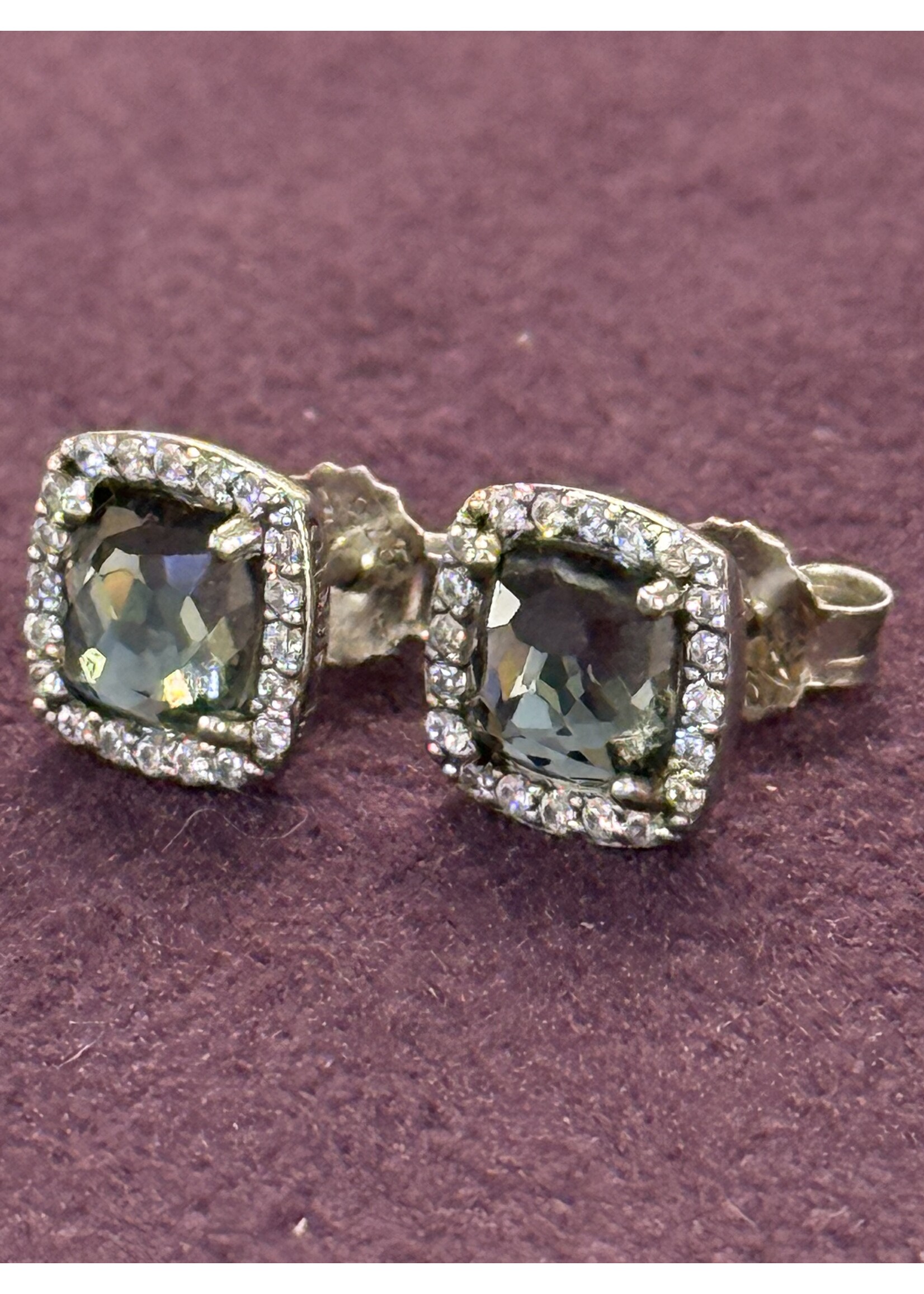 Vintage & Occasion Occasion zilveren oorknopjes met zirkonia's