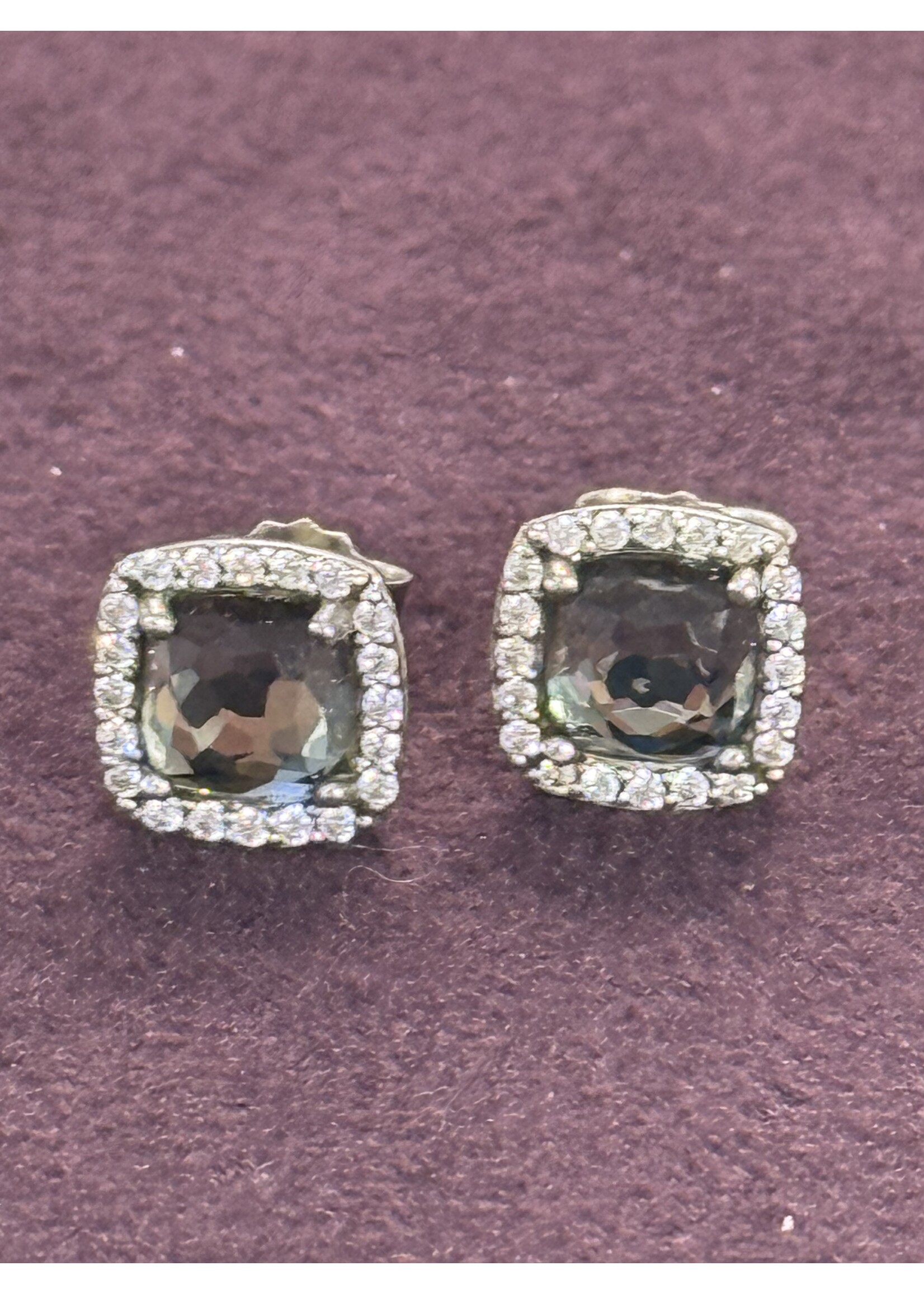 Vintage & Occasion Occasion zilveren oorknopjes met zirkonia's