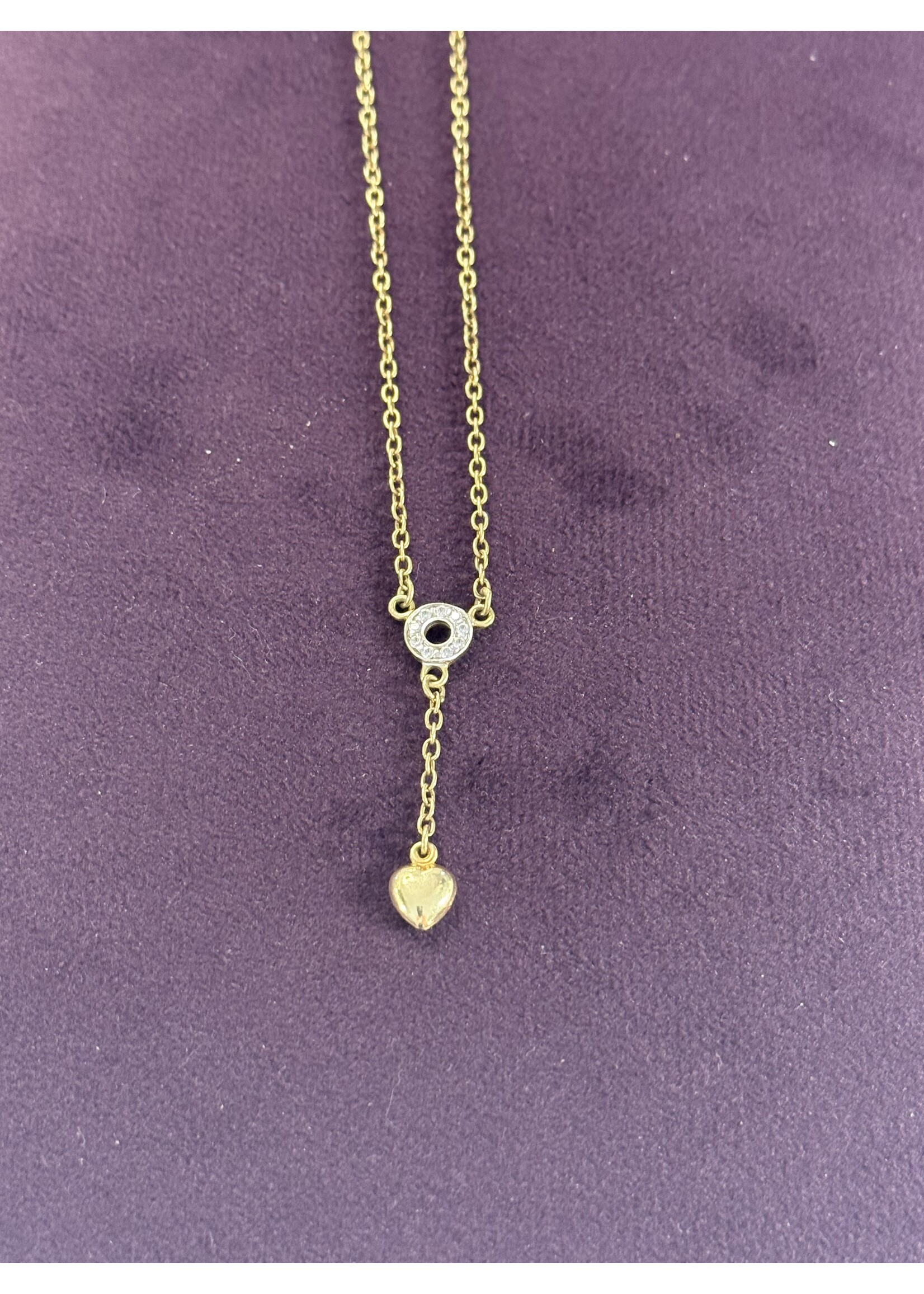 Vintage & Occasion Gouden 14k  collier met hartje. met zirkonia