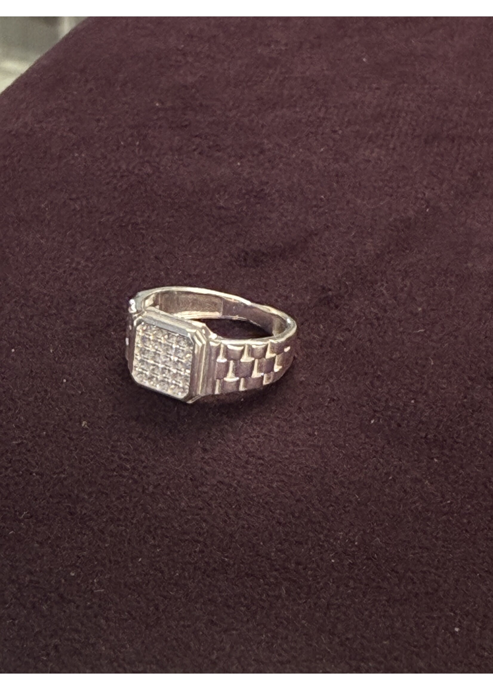 Cataleya jewels Zilveren ring met zirkonia's in vierkant - maat 18.5