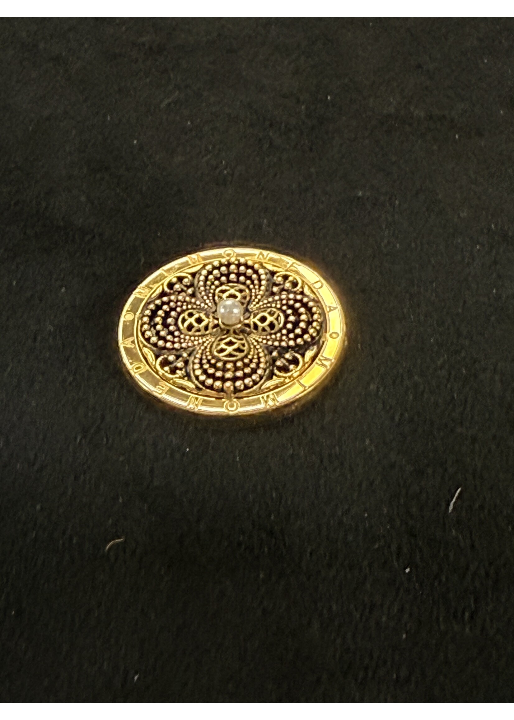 Mi moneda Mi Moneda munt M Flower goud/zwart/parel