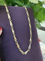 Vintage & Occasion Bicolor fantasie collier driehoek motief -lengte 60 cm