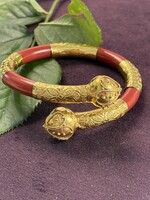Geelgouden vintage  Surinaamse boei armband met goud