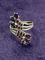 Vintage & Occasion Geelgouden ring met granaat - maat  18